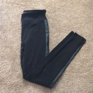 SPANX Leggings with Faux Leather Stripe Down Side